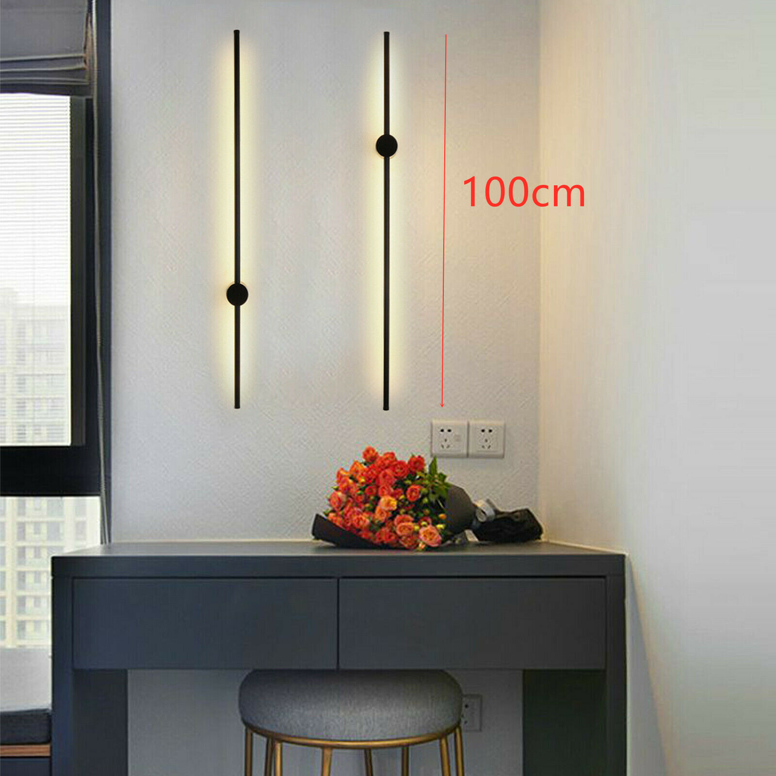 1M Modern LED Wall Light Long Strip Sconce Stairs Bar Linear Wall Lamp Bedroom