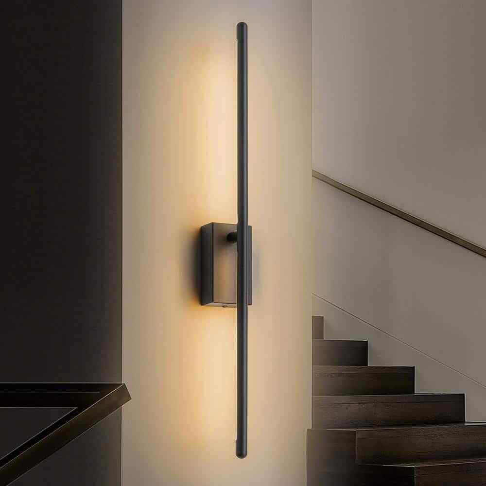 Rennnsan Rene 23.6 in. 1-Light Matte Black Linear Dimmable LED Vanity Light