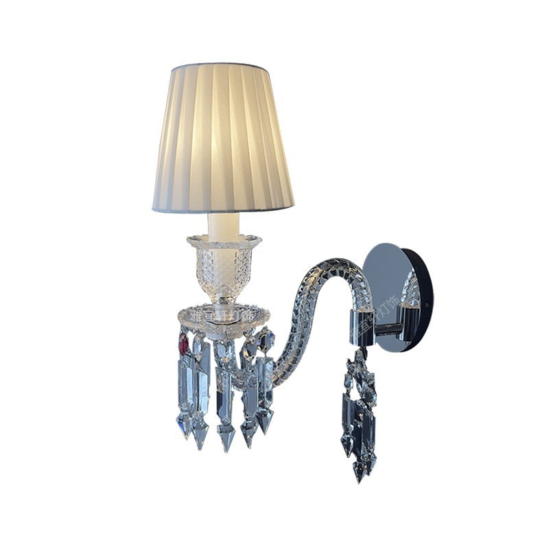 French Crystal Wall Lamp Luxury Crystal Chandelier Wall Sconce Polished Chrome