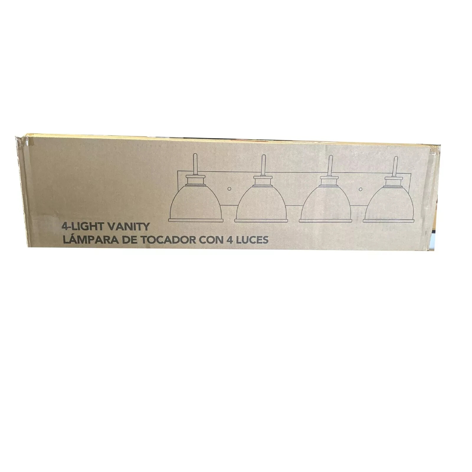 Tallulah 30 in 4-Light White Bathroom Vanity Light White with white Globes