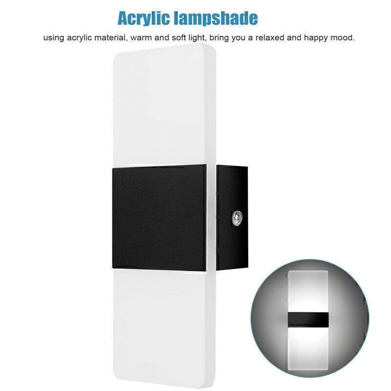 2x Modern Square LED Wall Light Up Down Lamp Indoor Home Sconce Lighting Fixture