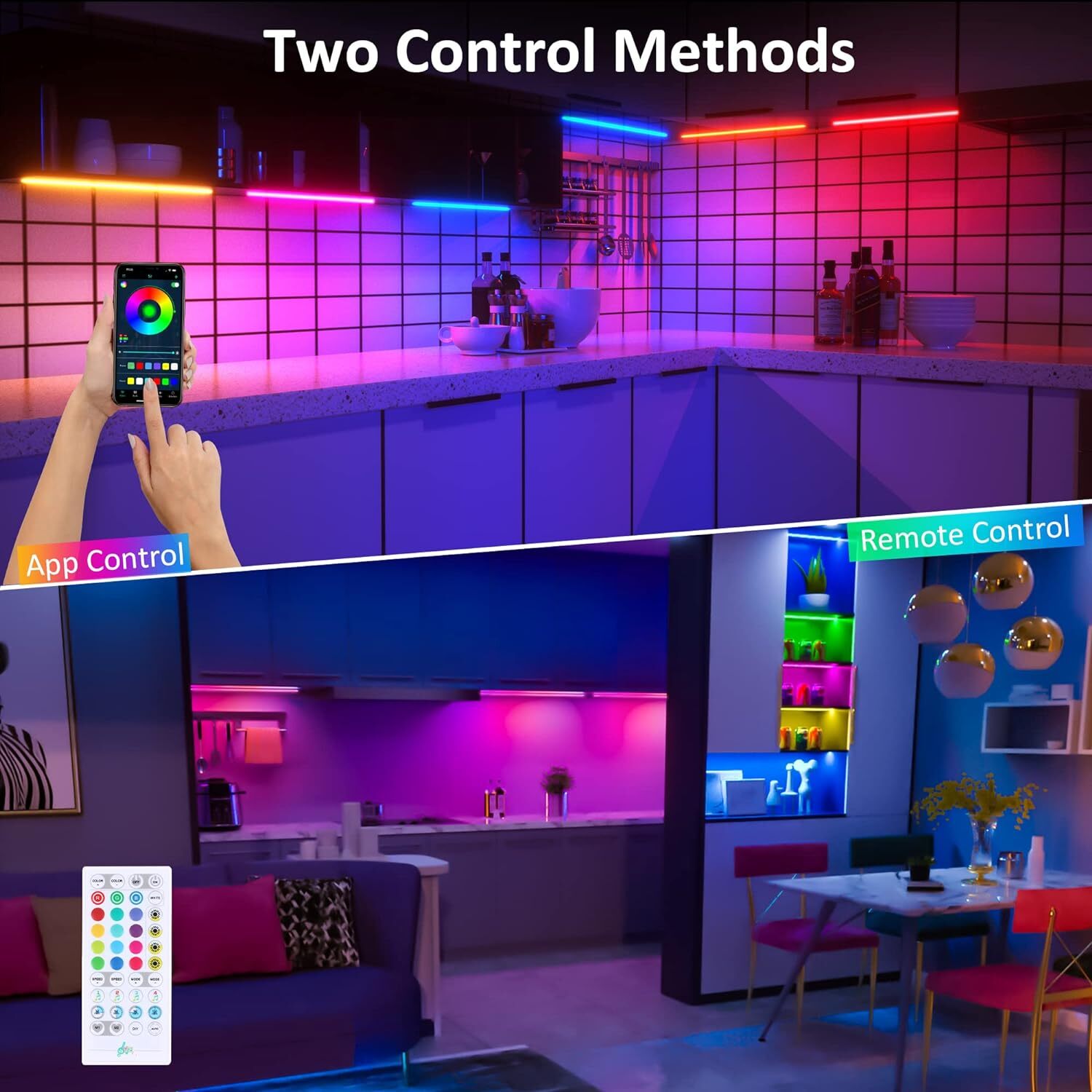 3 Pcs Rgb Under Cabinet Lights Kit, Smart App And Remote Control Under C