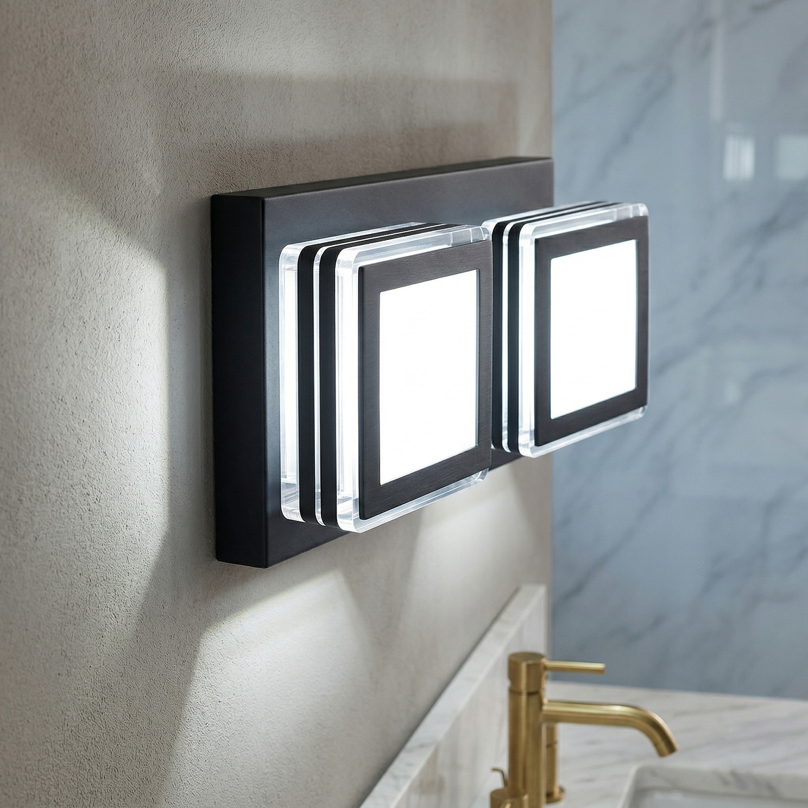 Arlgsite LED Modern Bathroom Vanity Light Fixtures (5-Light,32-Inch) Matte Black