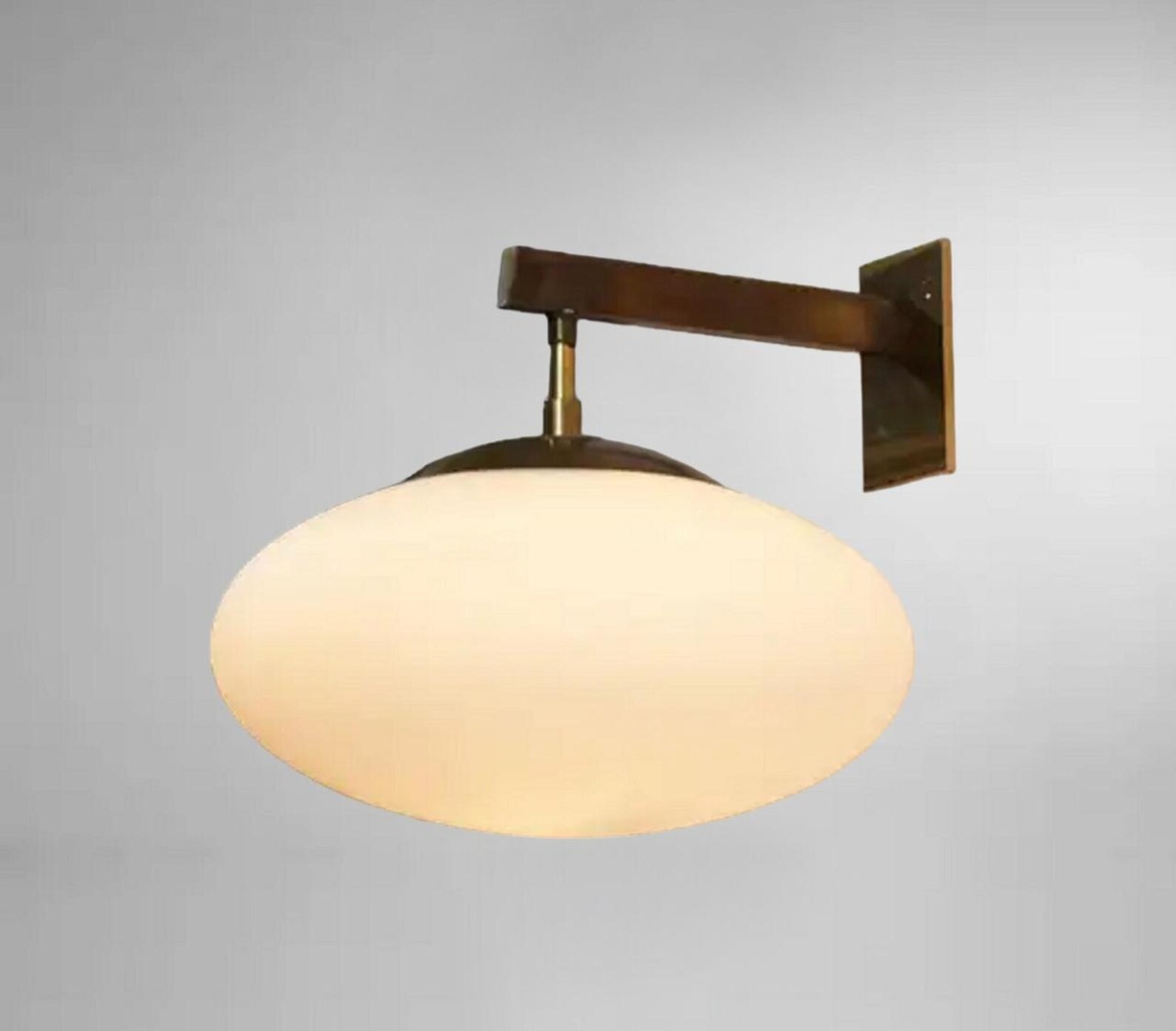Mid Century Modern Opaline Glass- Vanity Wall Light- Italian Globe Lamp