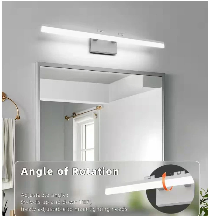 31.5 in. 1 Light Silver LED Vanity Light Bar with Aluminum Frosted Dimmable 5500