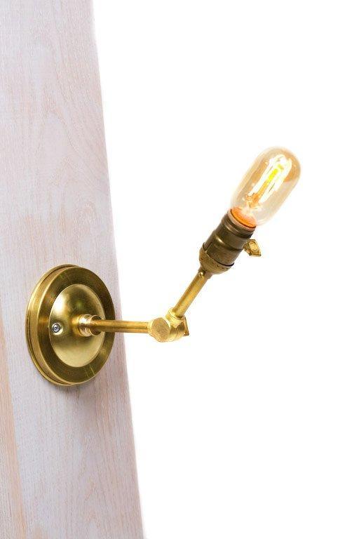 Adjustable Straight Arm Bare Bulb Vintage Style Paddle Key Sconce