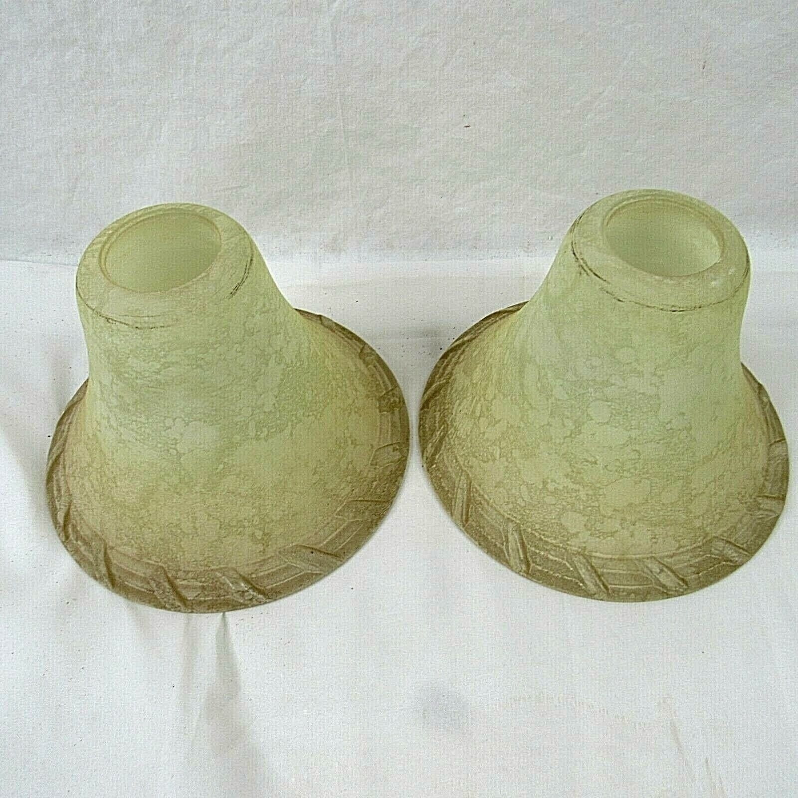 Hanging Light Shade Glass Mottled Look w Rope Design Quorum Bathroom Set of 2