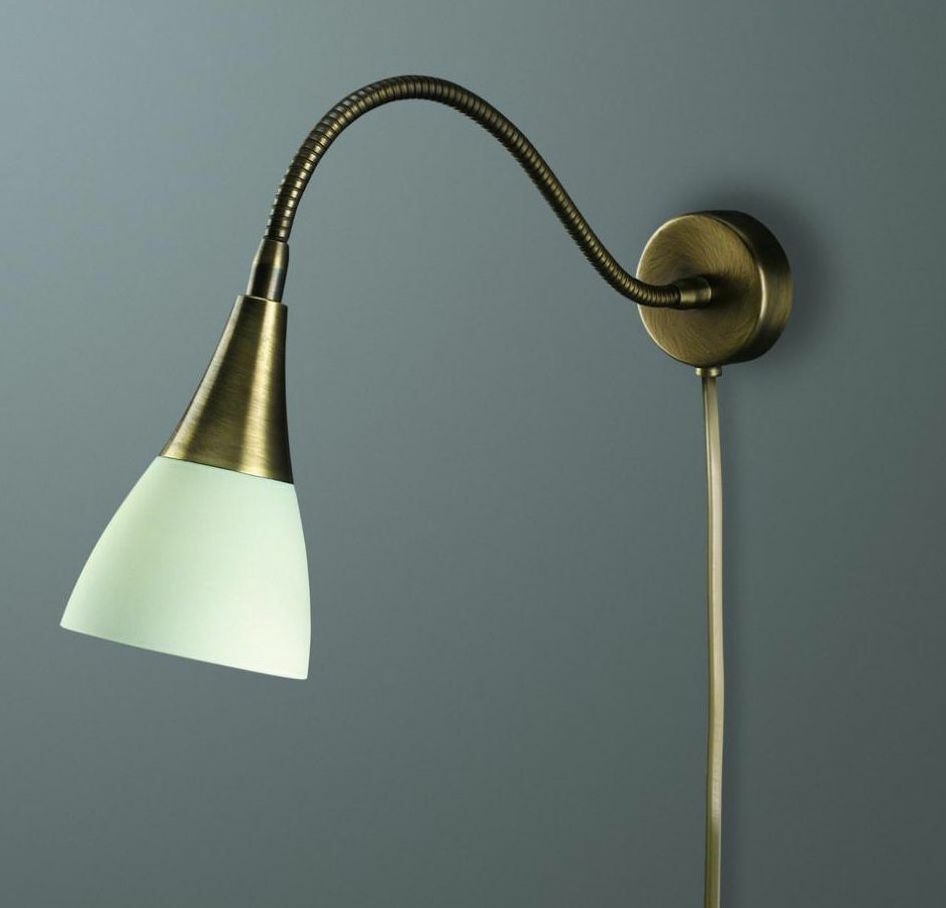 Massive Wall Light Aura 52031/06/10 Steel and White Glass E14 Spotlight