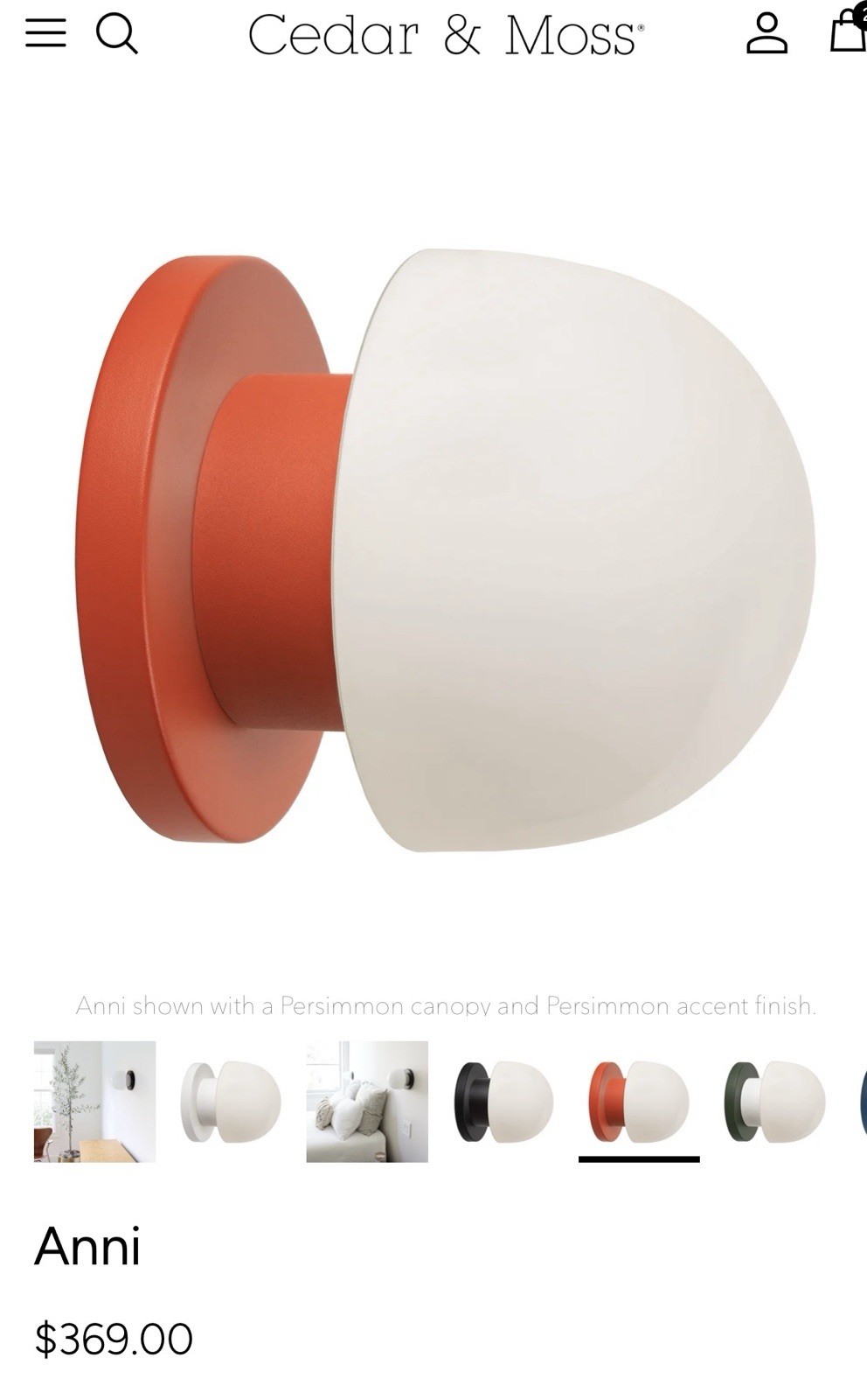 Cedar And Moss ANNI Bold Sconce or Ceiling Mount Wood & Metal