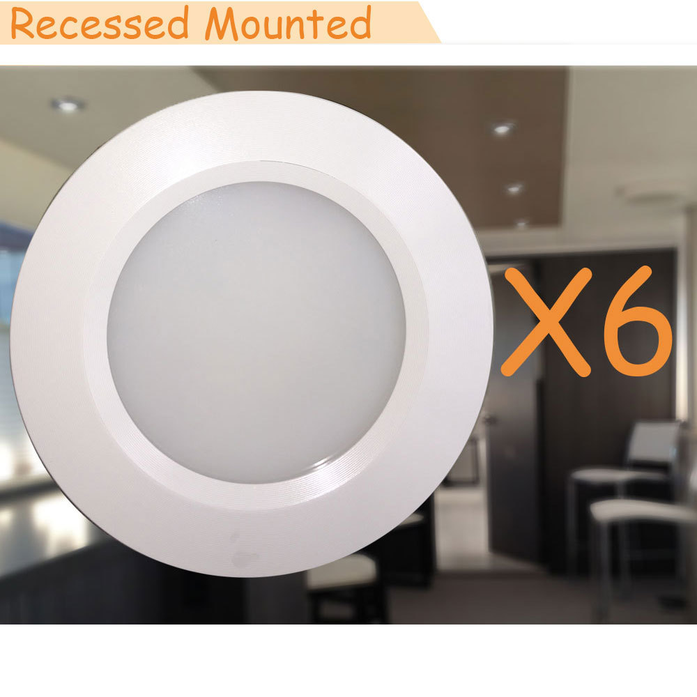 Hoysum 6pcs 12V Recessed Ceiling Lighting Fixtures LED Interior RV Boat Trailers