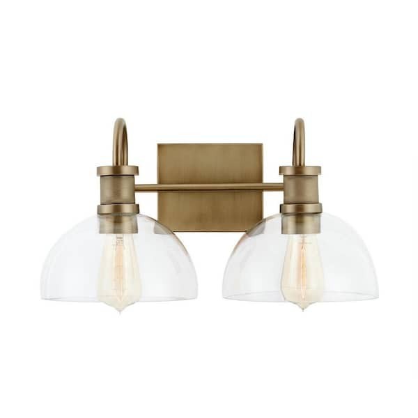 Capital Lighting 2 Light 18″ Wide Bathroom Vanity Light 139123AD-497 Aged Brass
