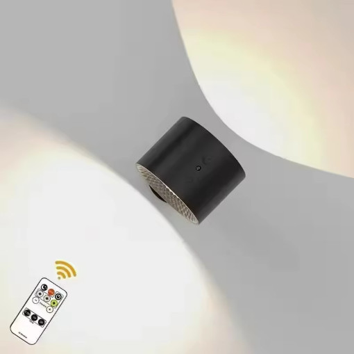 LED Double Head Wall Lamp USB Rechargeable Touch Remote Rotatable