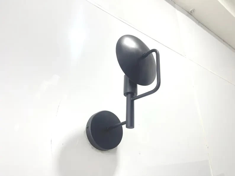 Contemporary Matte Black Wall Light – Round Contemporary Backlit Disc Fixture