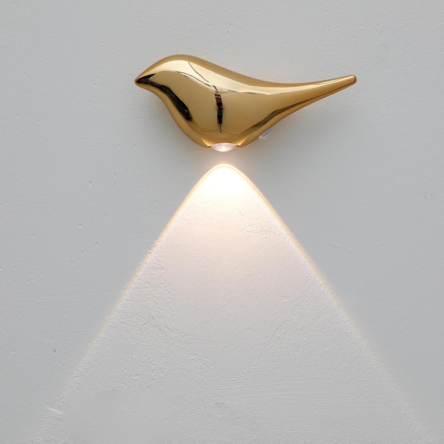Bird-Shaped Battery Operated Wall Sconce – 3 Color Dimmable, 2-Pack Gold