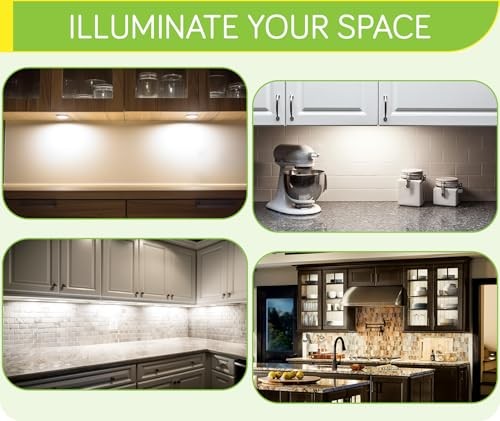 Under Cabinet Lights, Round LED Pucks for Closet Shelf Curio Warm White 2700K