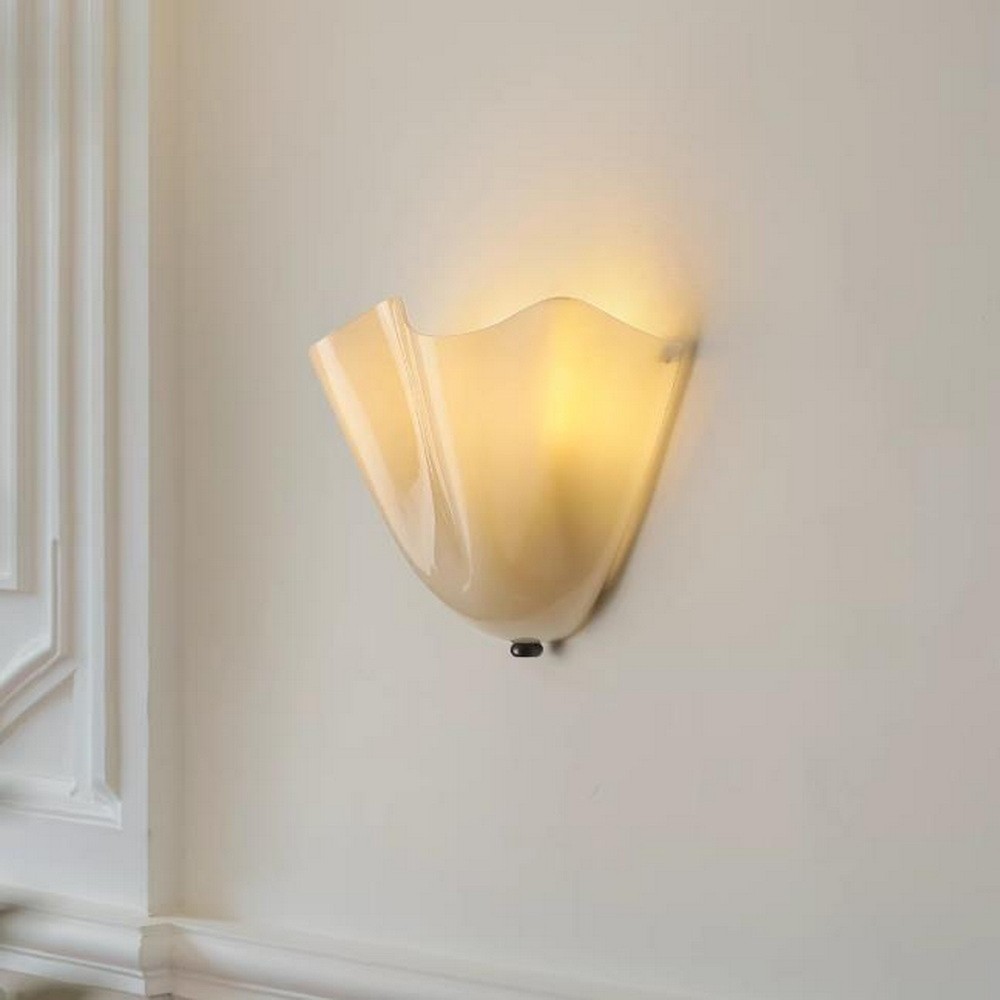 French Retro Glass Floral Shape Wall Sconce Home Art Deco Wall Light Living Room