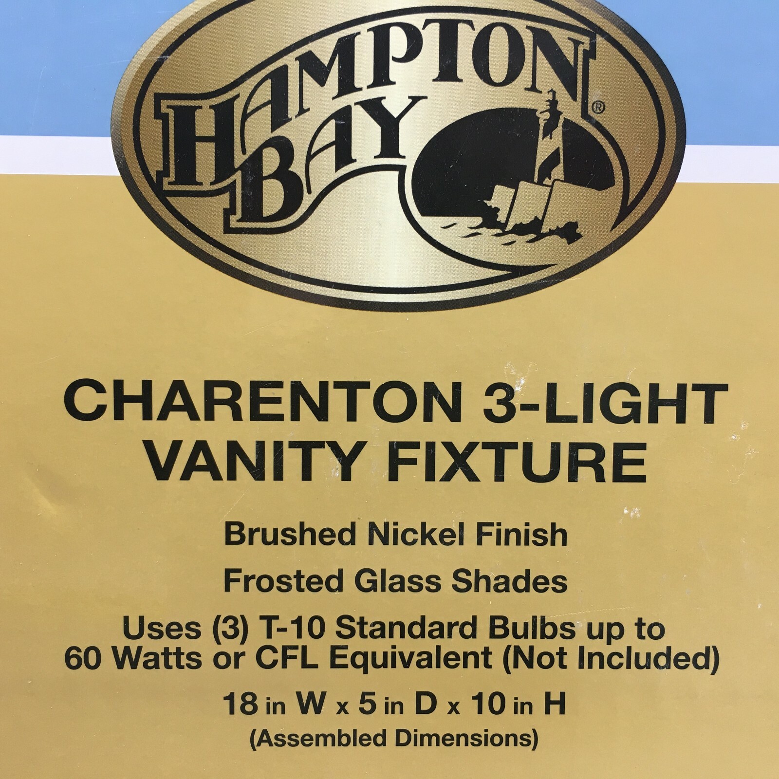 Hampton Bay Charenton 3 Light Vanity Bathroom Fixture Lighting, Brushed Nickel