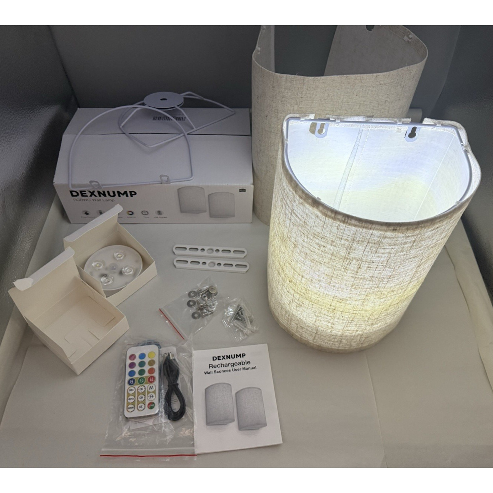 Rechargeable Wall Sconce Set of 2, 1000mAh Wireless Wall Picture Light Lamp READ