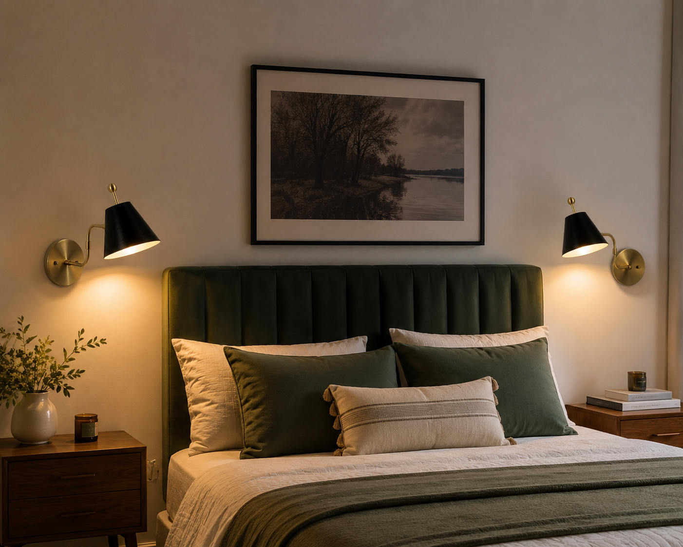 Handmade Modern Brass Wall Lamp with Black Shade: Adjustable Luxury Sconce