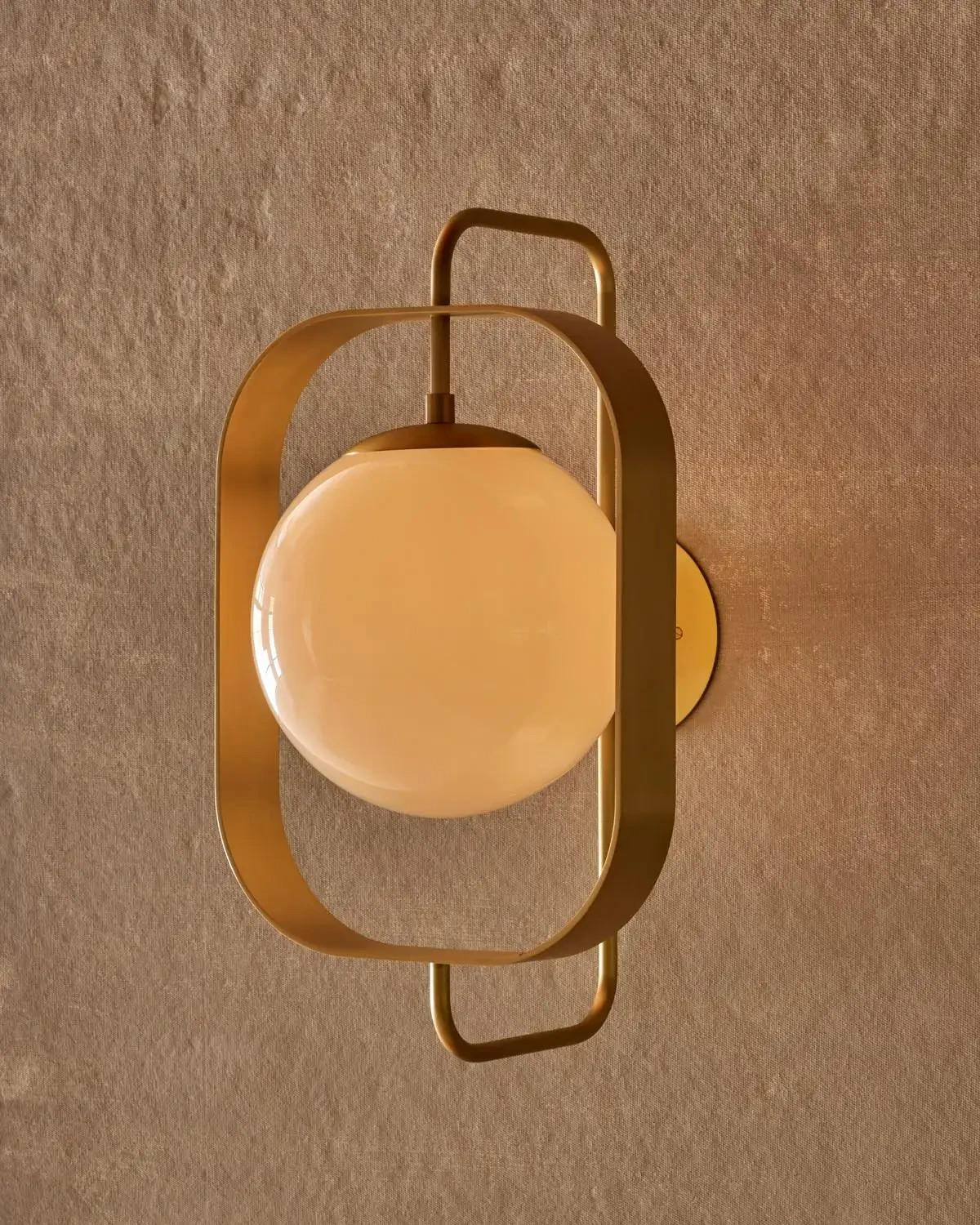Olivia Wall Sconce Brushed Satin Brass Milk Glass Modern Bathroom Bedroom Light