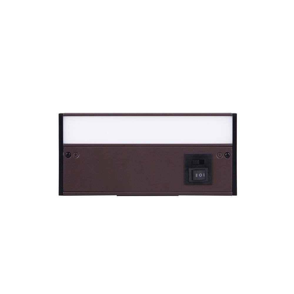 8 In. Hardwired/Plug-In Bronze Finish Dimmable Integrated LED Adjustable White C