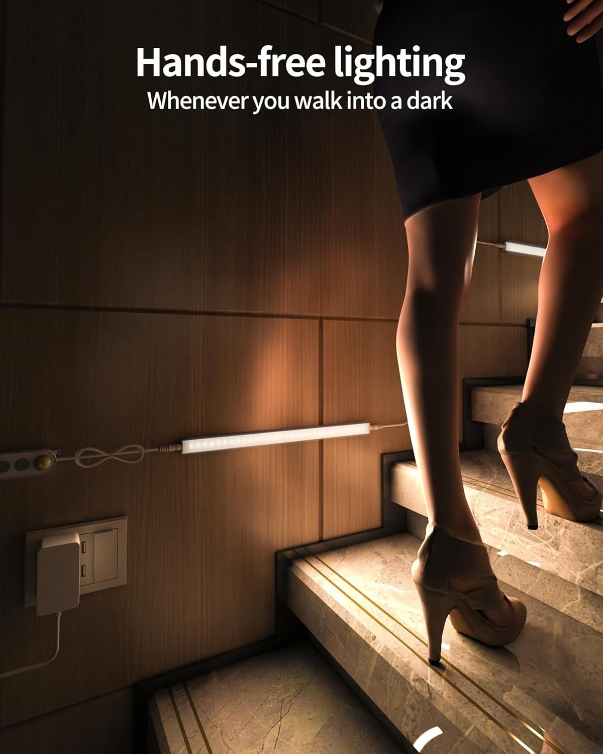 6 Pack Motion Sensor Dimmable LED Under Cabinet Lighting – Daylight White 4500K