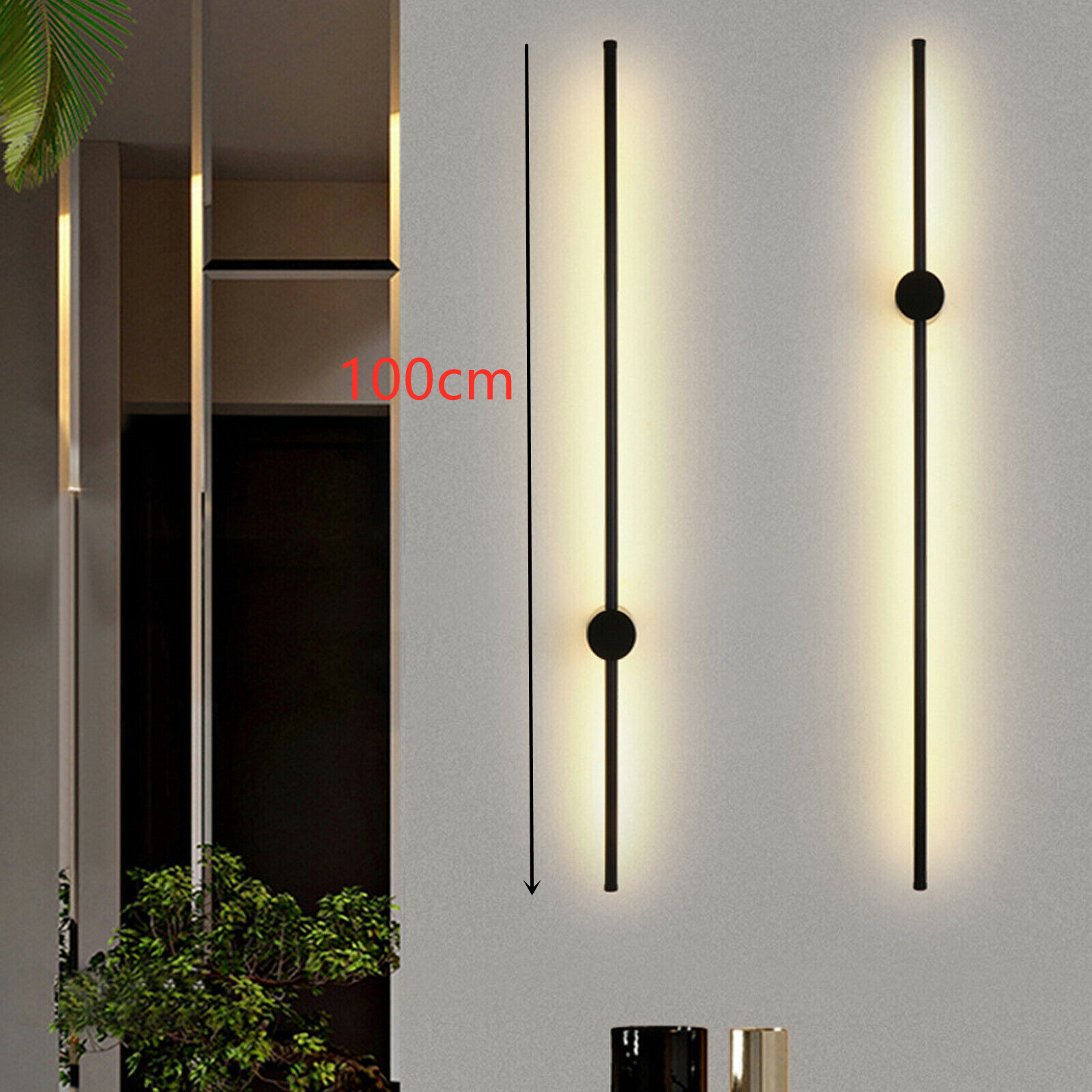 1M Modern LED Wall Light Long Strip Sconce Stairs Bar Linear Wall Lamp Bedroom