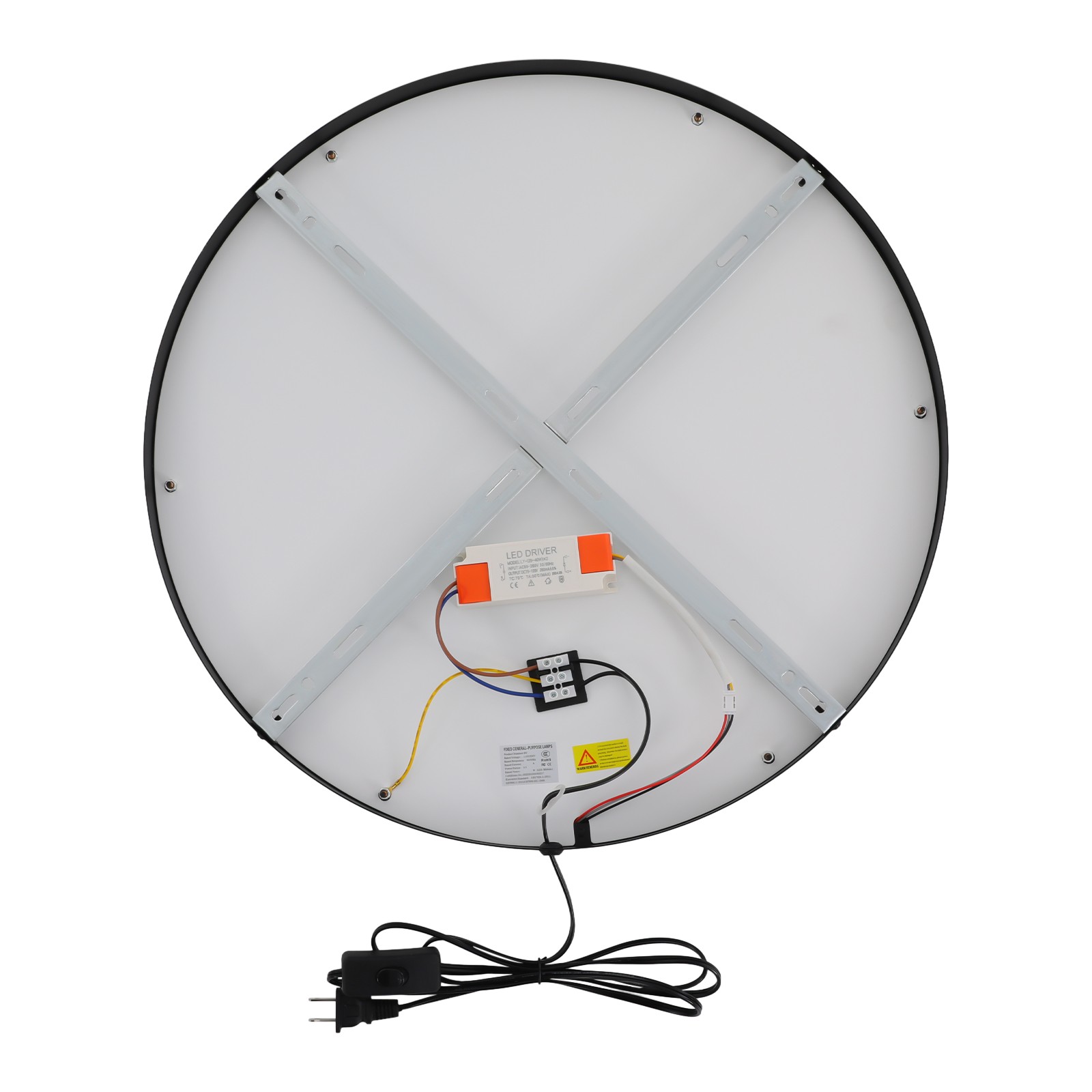 24W Wall-Mounted Fixture, 110V LED Moon Wall Lamp, 50cm(D) Dimmable Wall Light
