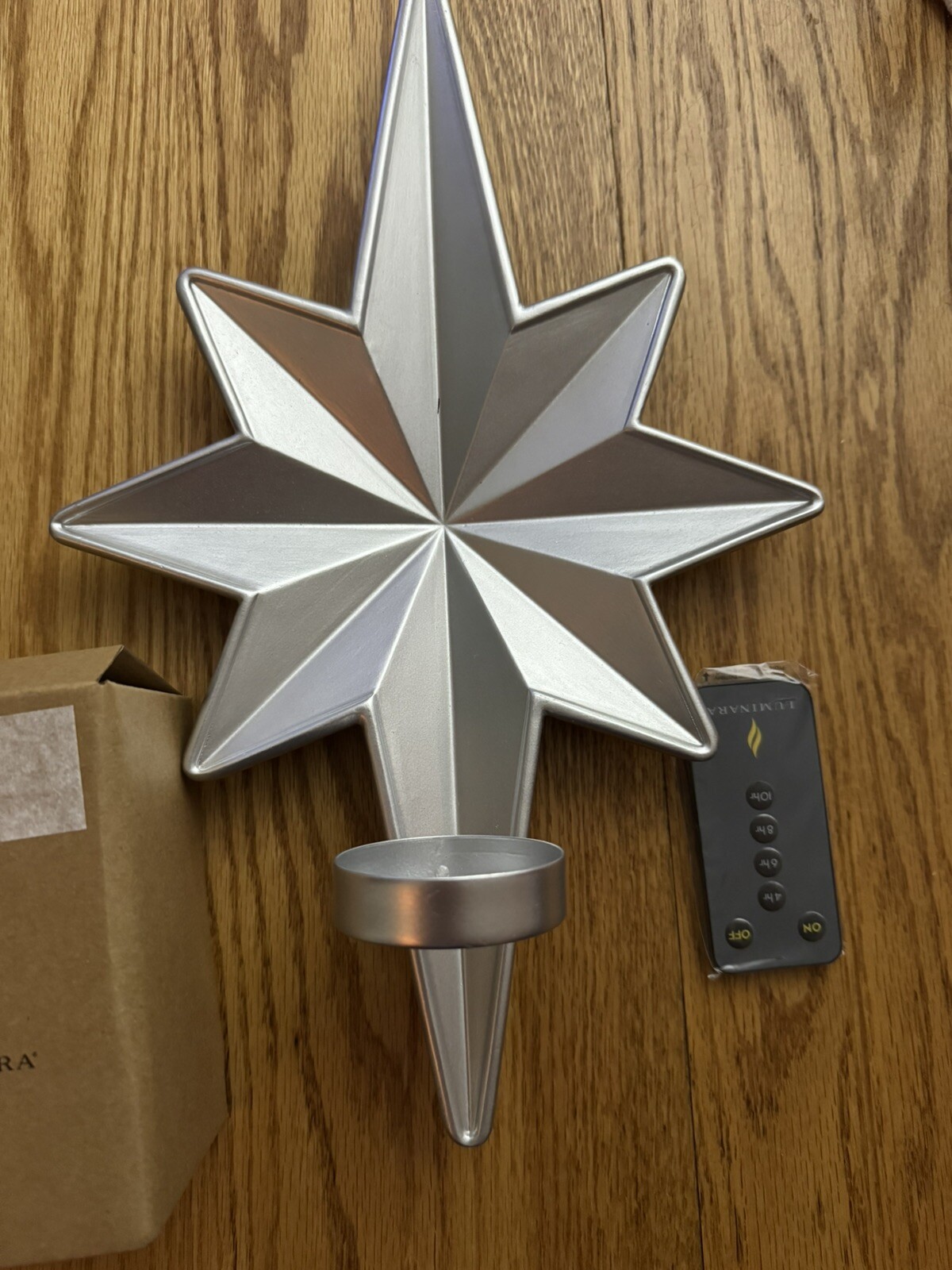 Luminara star Silver tone wall sconce New