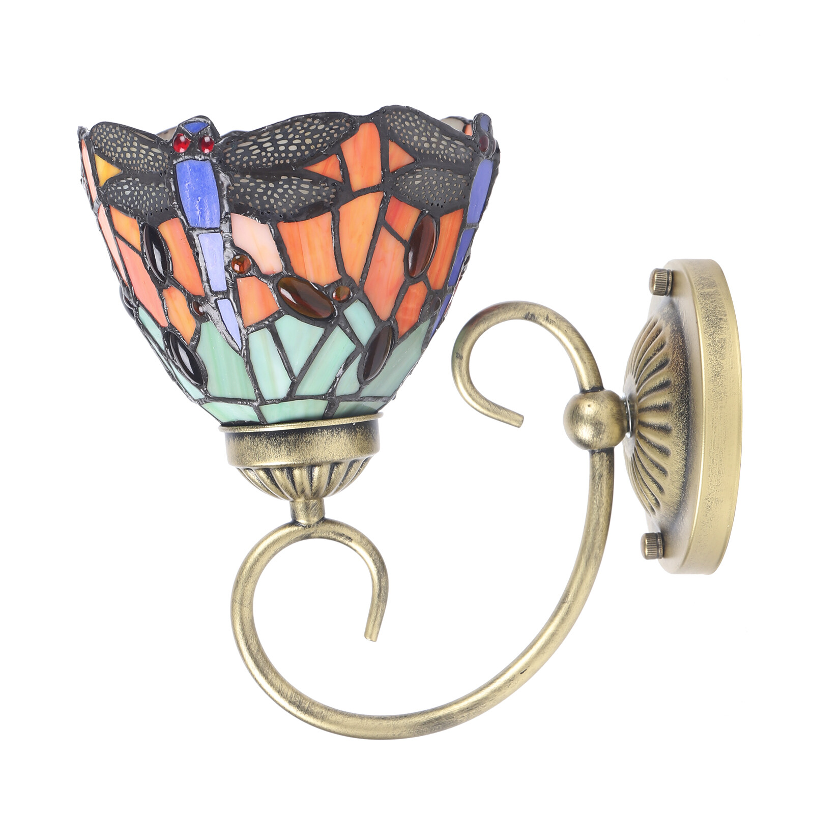 Sconce Vintage Baroque Wall Lamp Antique Stained Glass Wall Sconce 60W