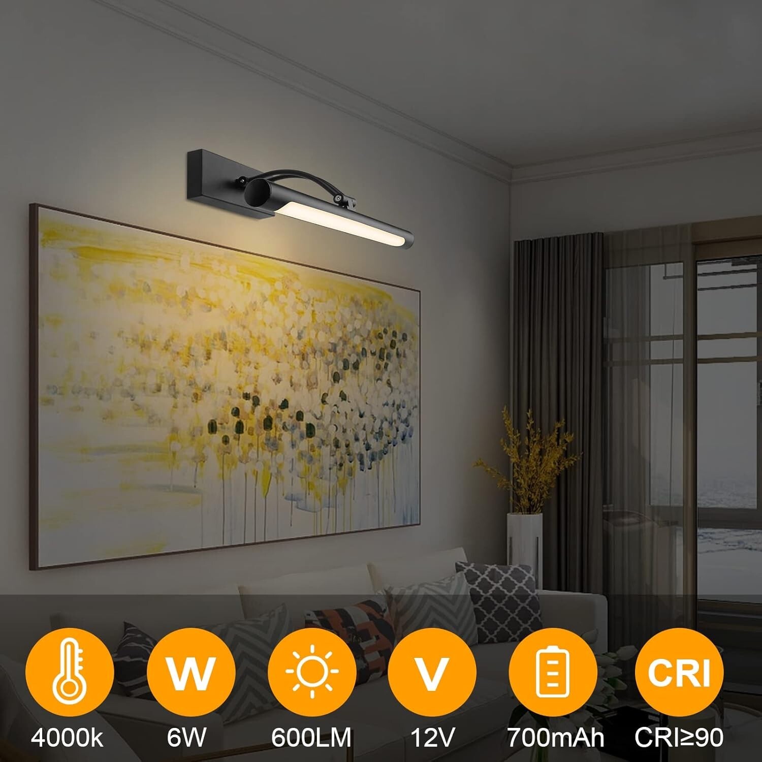 Hardwired Painting Light for Picture Frame, Artwork, Dartboard, Portrait, 4000k