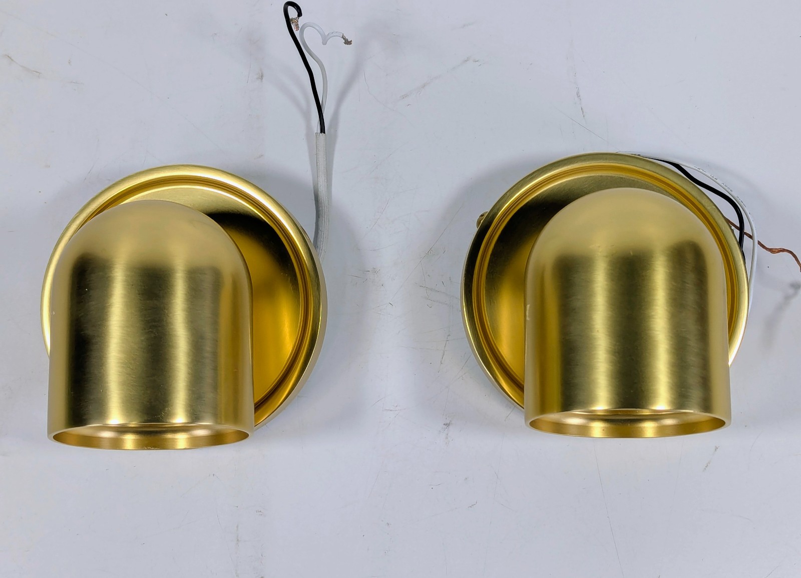Pair of Small Dome Wall Sconce Brass Swedish Design Indoor/Outdoor 120V 60Hz