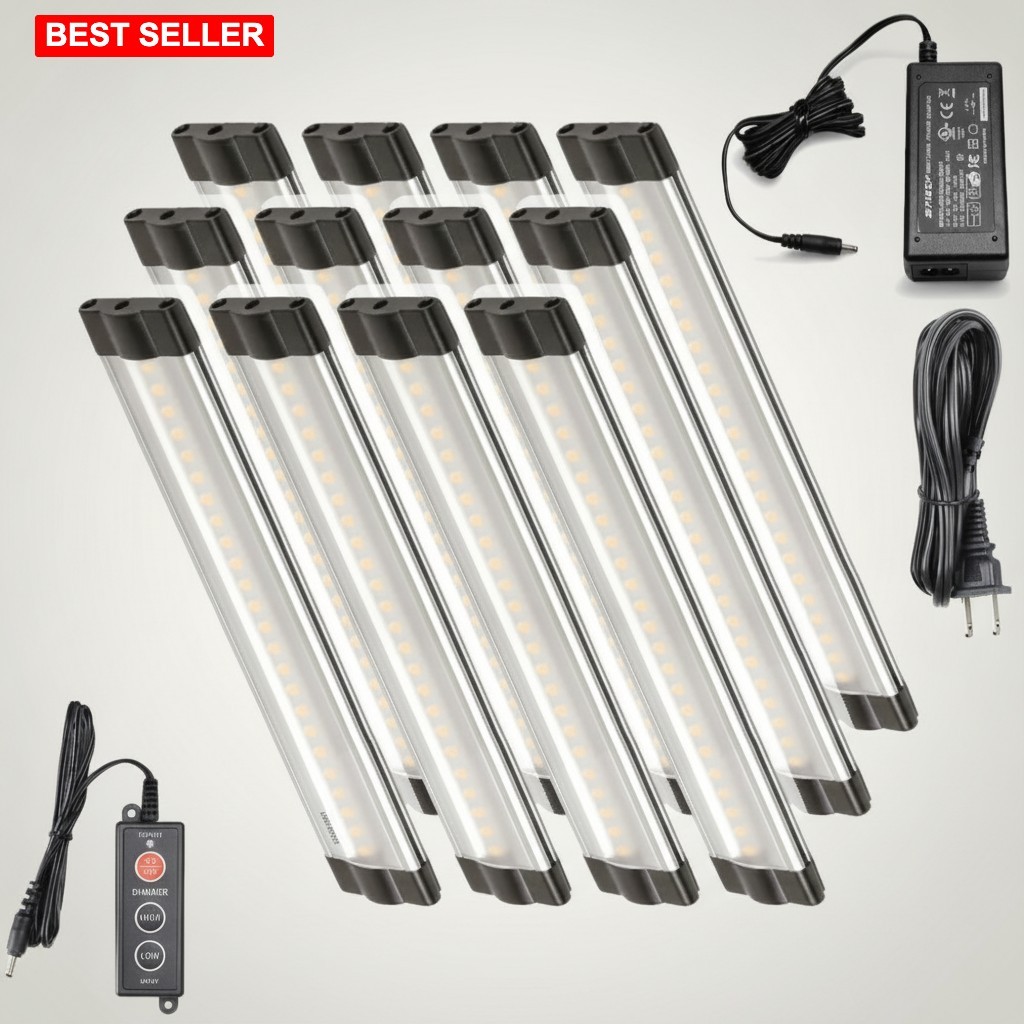 Lighting Kit 12 Panel 6 Inch Warm White LED Under Cabinet Decorative