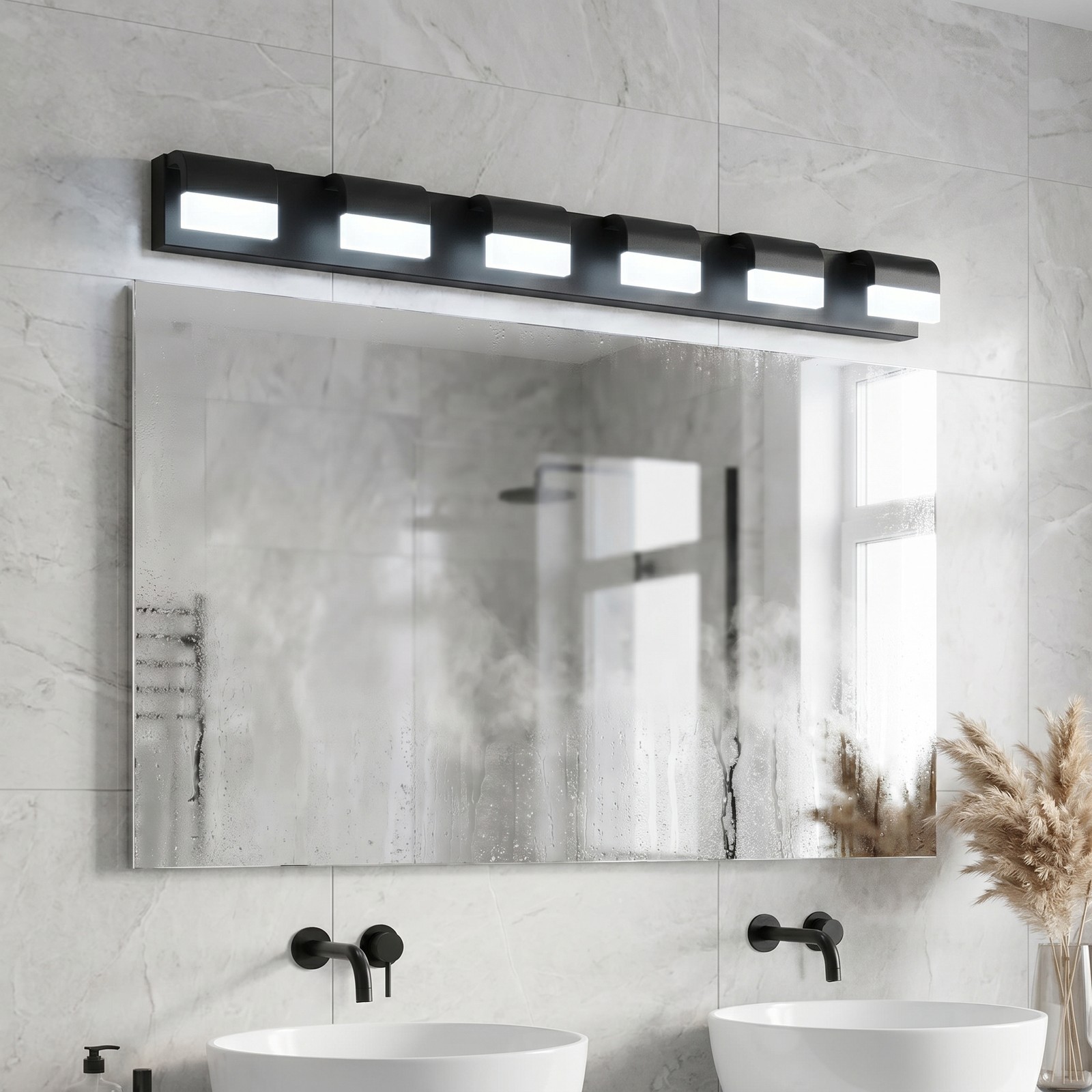47» LED Vanity Light 6 Lights Dimmable Bathroom Over Mirror Wall Sconce Fixture