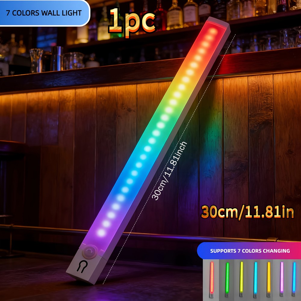 4x 30CM LED Light Bars RGB Shelf Lights for Night Ambient Lighting Mood Lighting