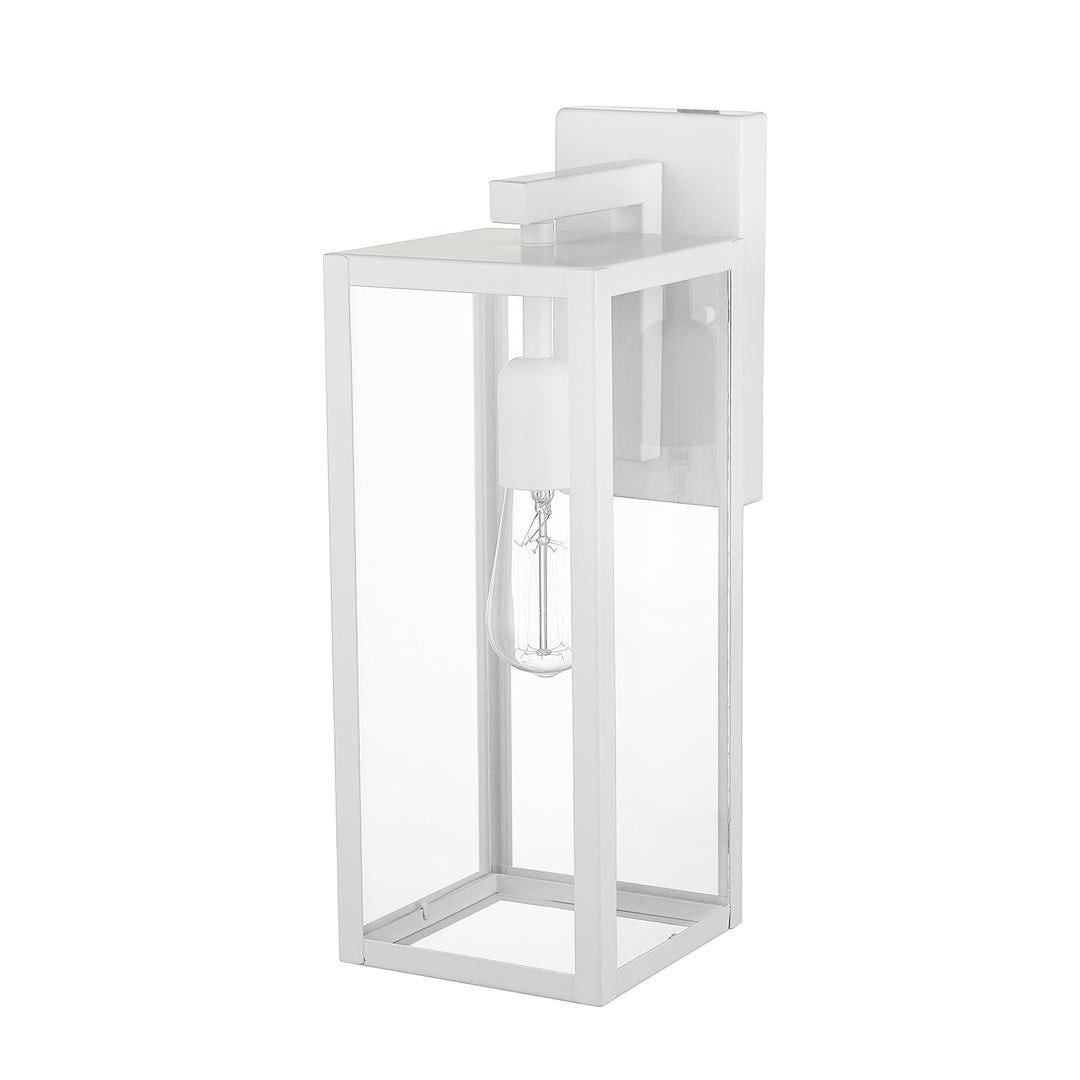 Globe Electric Bowery 1-Light Matte White Wall Sconce w/ Clear Glass Shade
