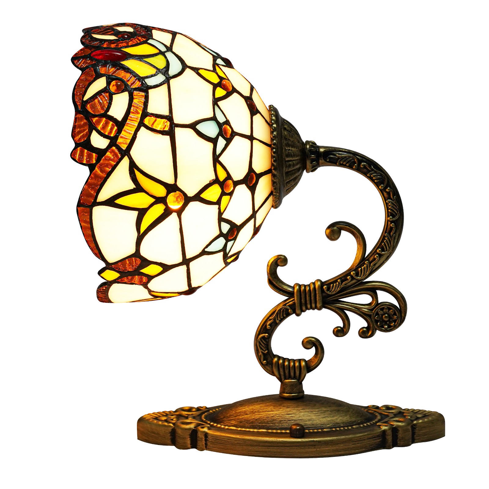 220V Wall Mount Lamp Baroque Wall Sconce Stained Glass Light Art Decor Fixture