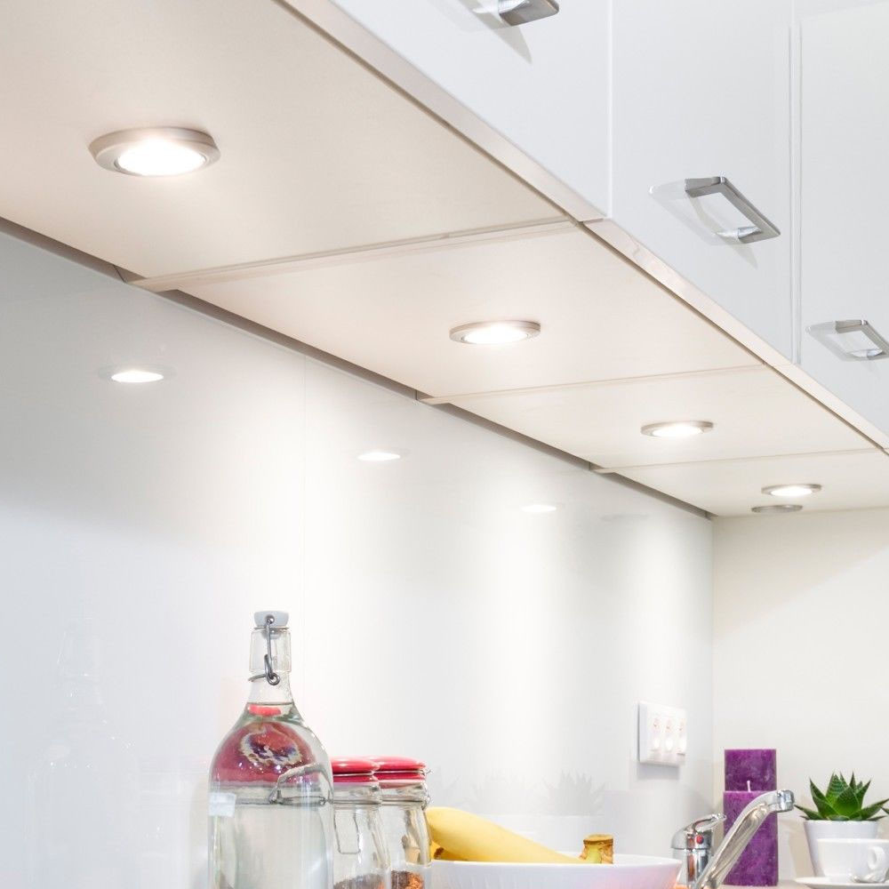 ZIGBEE 3.0 Smart RGB LED Under Cabinet Lighting Closet Shelf Round Lamp 4/6/9Set