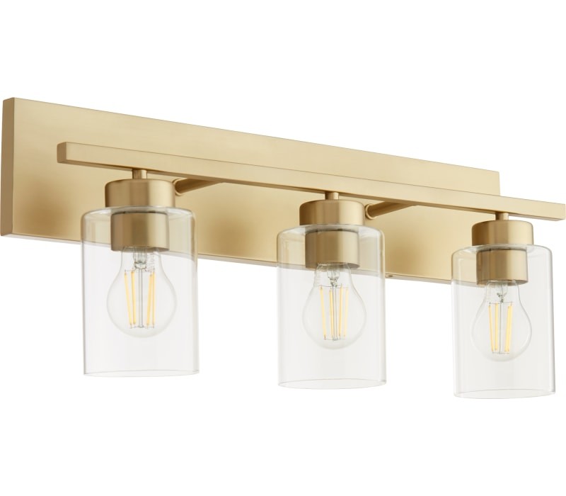 Quorum Lighting 5012-3-80 Carter Vanity, 3-Light 300 Total Watts, Aged Brass