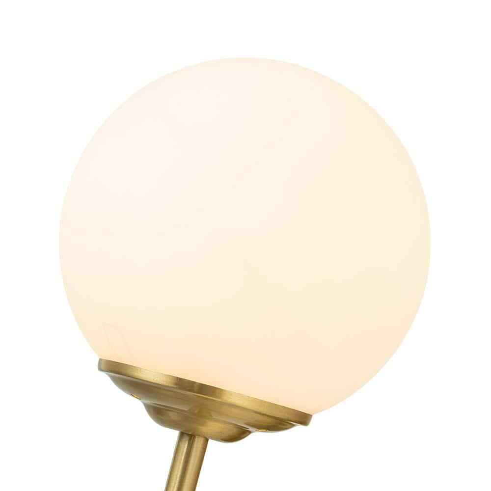 Unbranded 5.4 in. 1-Light Brass Armed Sconce Wall Sconce with White Glass Shade