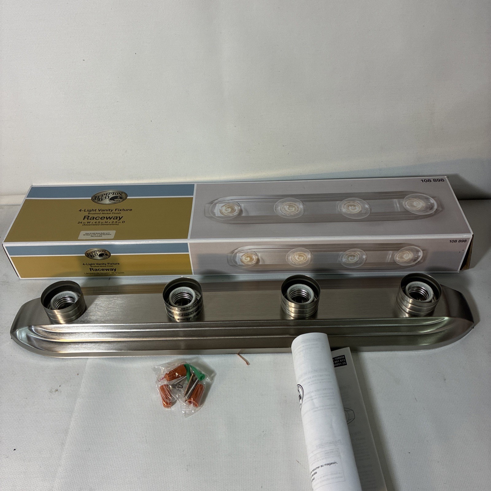 4-Light Vanity Wall Light Fixture, E26 Medium Base, Dimmable, 60W