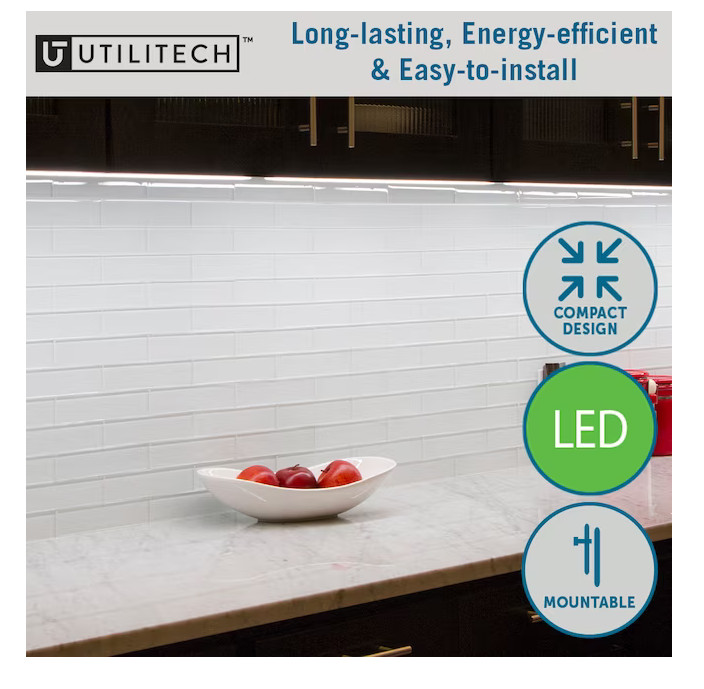 Utilitech 18-in Hardwired LED Under Cabinet Light Bar Light