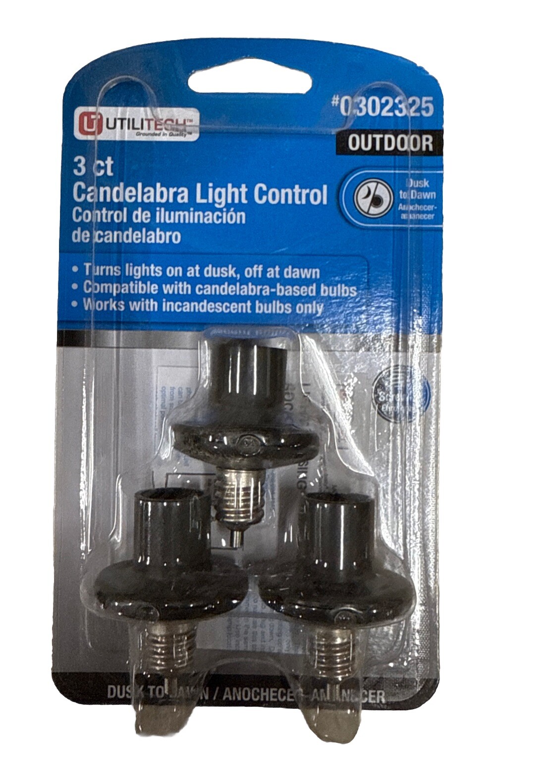 UTILITECH 0302325 Dusk-To-Dawn Candelabra Light Control (6 TOTAL)
