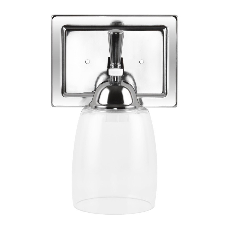 Dimmable LED Bathroom Vanity Light Chrome Clear Shade Energy Efficient 800Lumen