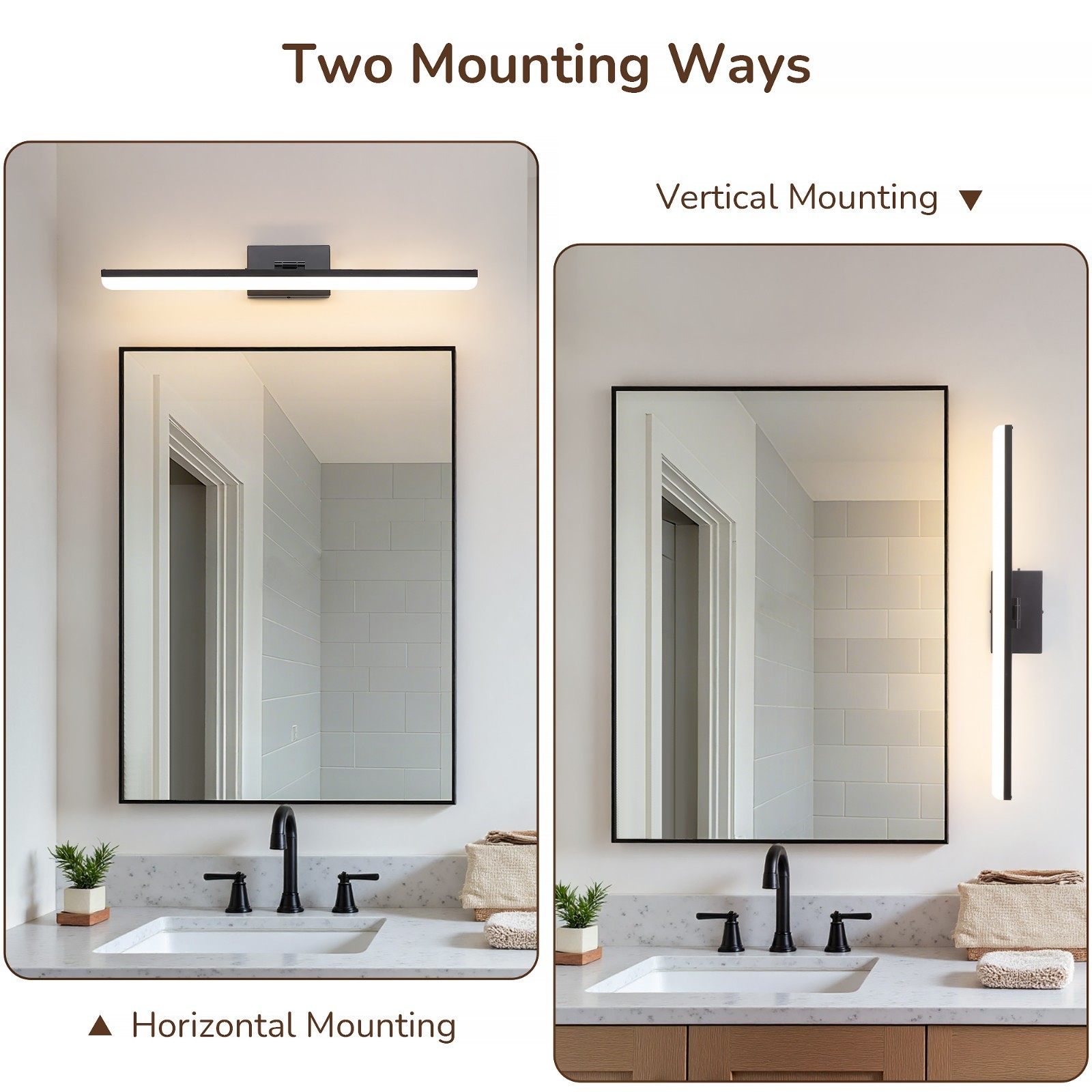 EDISHINE 43″ Dimmable LED Vanity Light, 3 Color Temperatures, 180° Adjustable