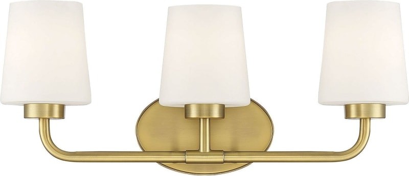Savoy House 8-4090-3-322 Capra Vanity, 3-Light 180 Total Watts, Warm Brass