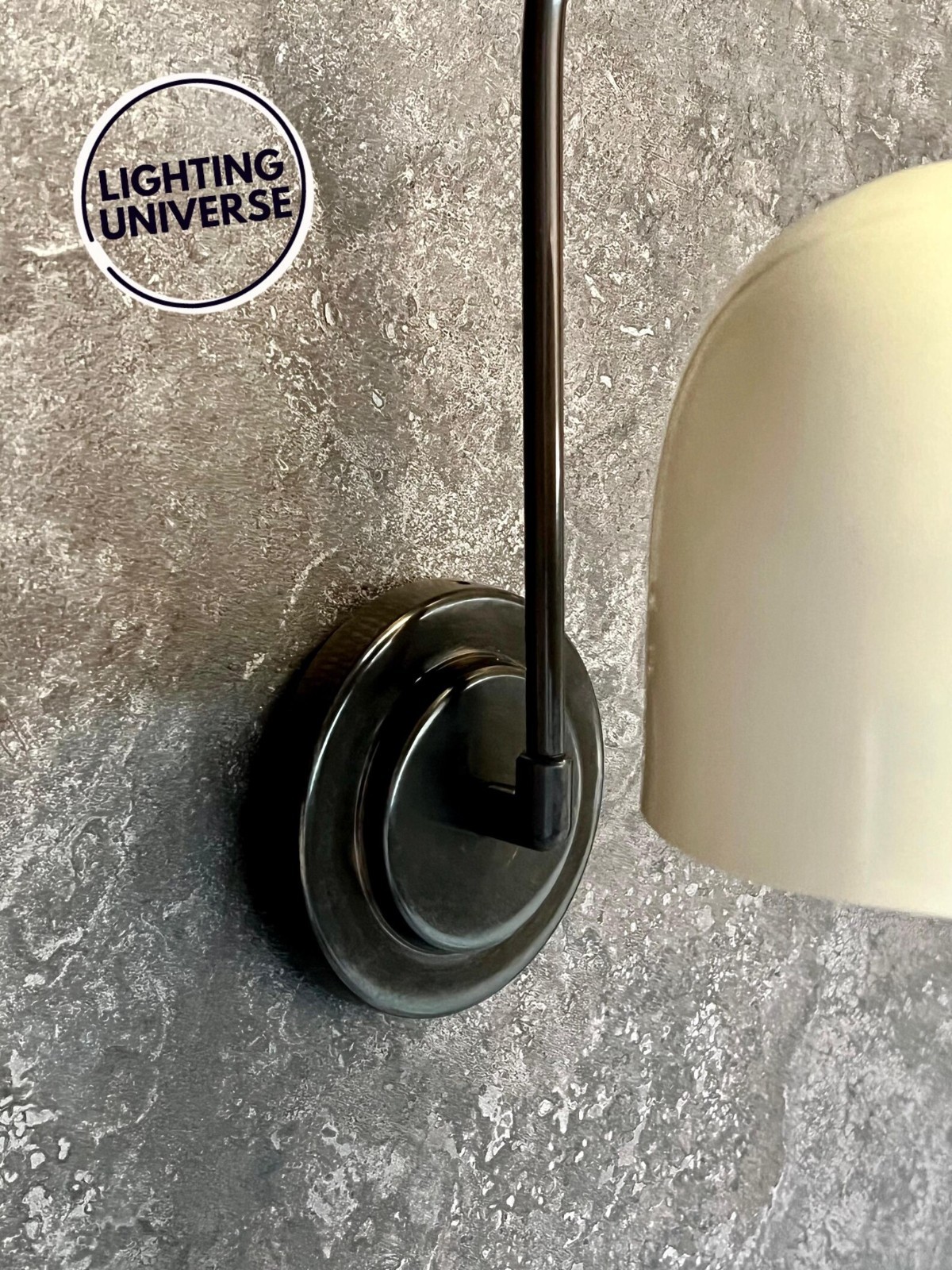 Handmade Aged Brass Wall Sconce: Cream Dome Shade Stilnovo Bedside Lamp