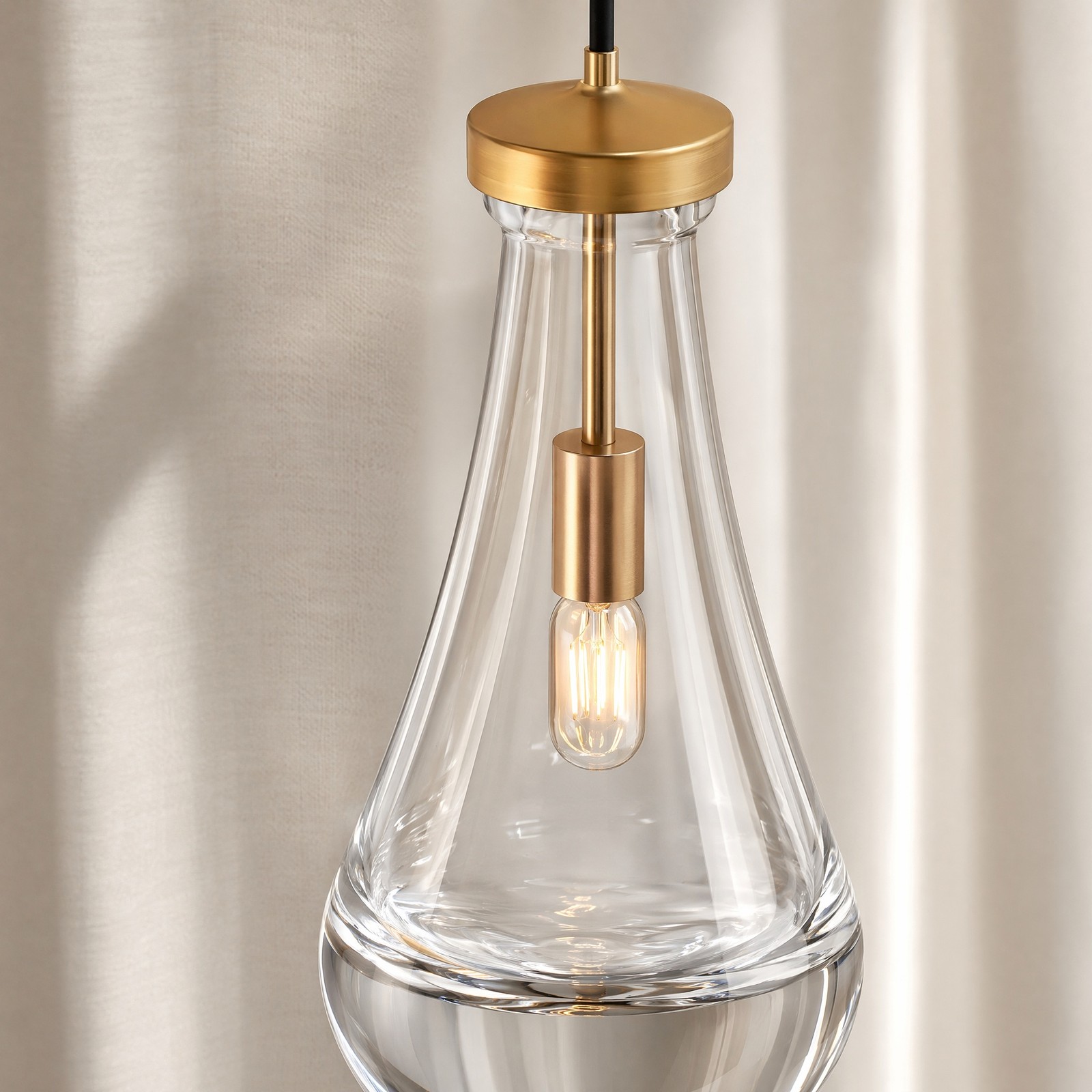 18» Modern LED Wall Light Indoor Raindrop Glass Dimmable Sconce Gold Fixture