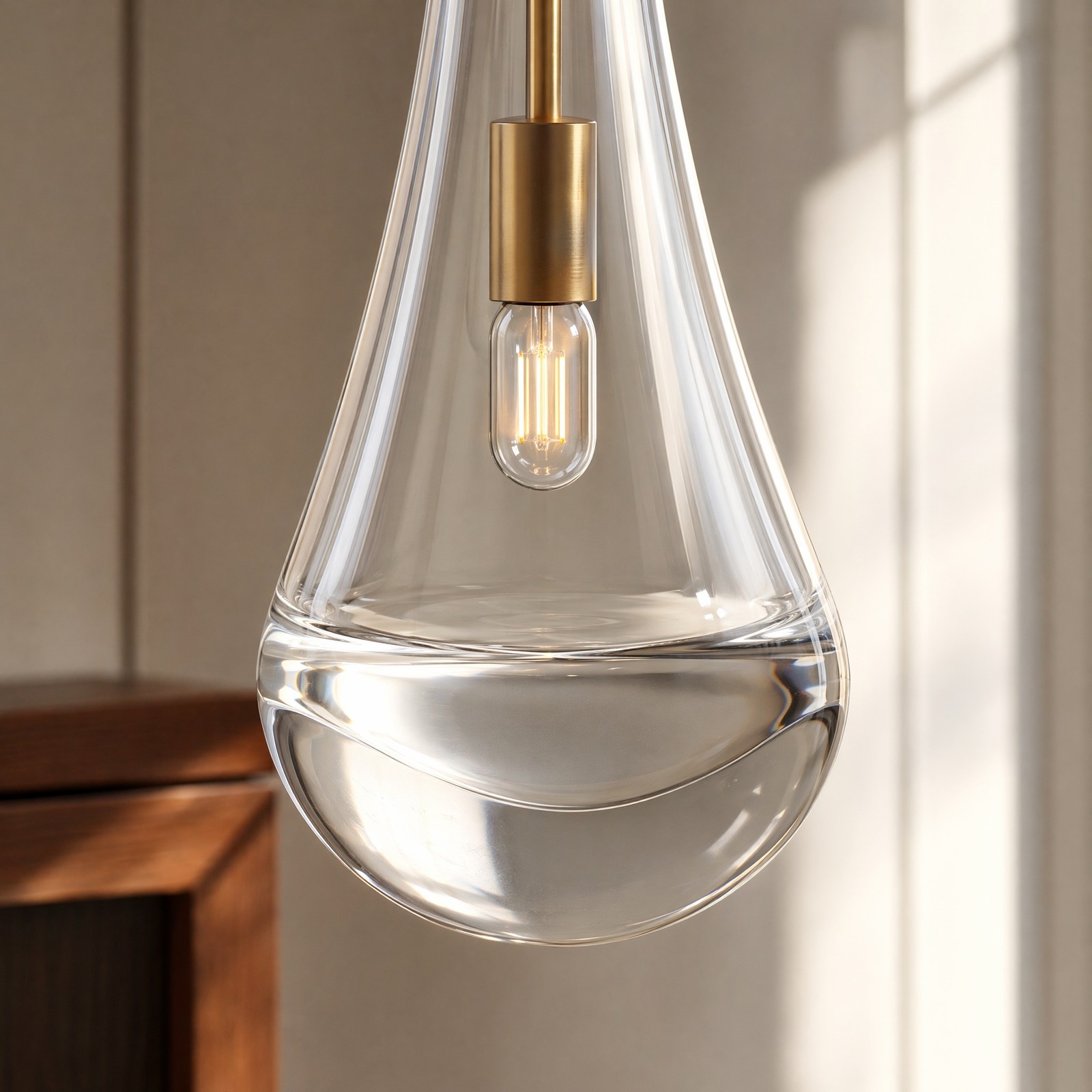 2 Pack 18» LED Wall Light Indoor Raindrop Glass Dimmable Sconce Gold Fixture