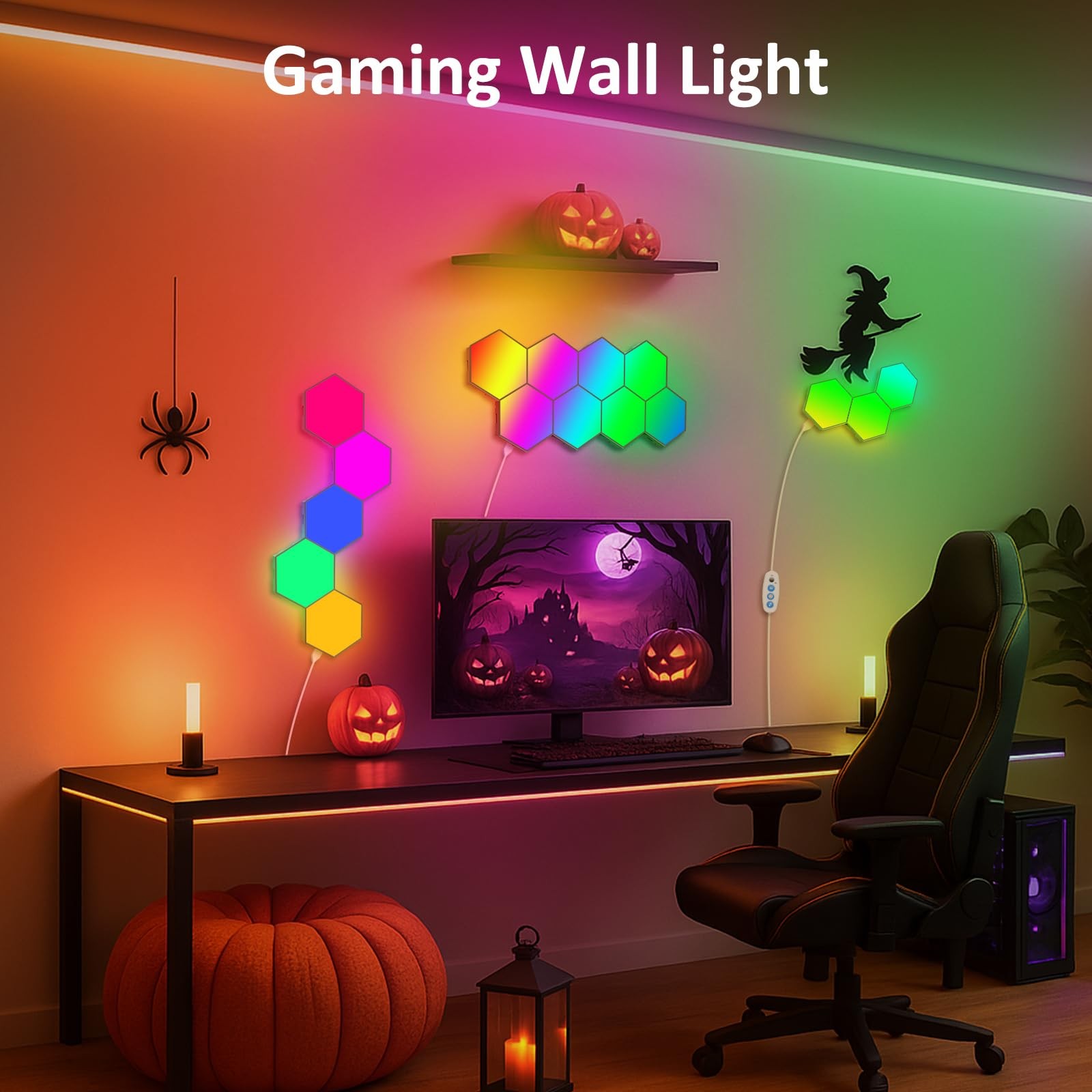 Hexagon LED Light Panels 8 Pack – Smart RGB Wall Lights with APP & Remote Con…